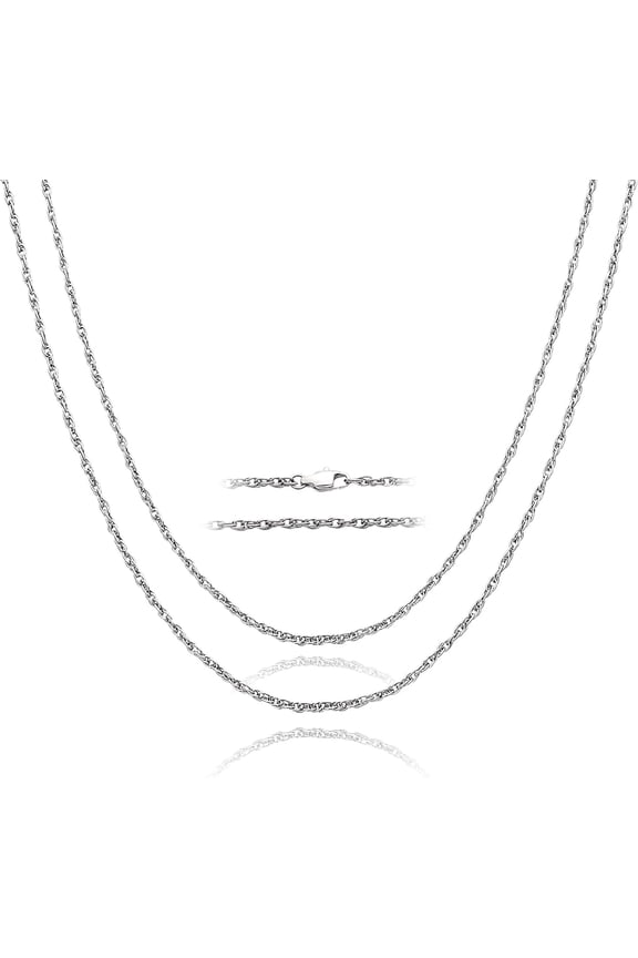 2.5mm Pure Titanium Twist Chain Necklace for Women & Men Sensitive Skin, Ultra Light Welded Skin Friendly Link Chains Jewelry Gifts for Birthday Graduation Christmas Anniversaries, 23.62