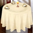 thumbnail image 1 of Sana Enterprises Floral Lace Spill Proof 60” x 60” Elegant Bone Beige Vinyl Tablecloths, 1 of 2
