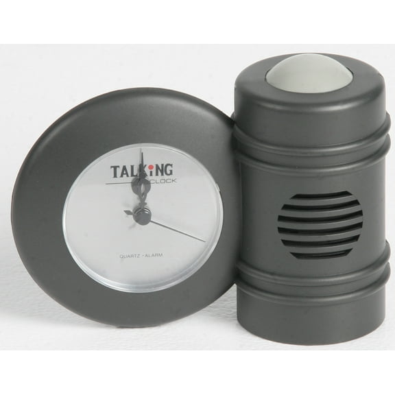 Sana Enterprises Quartz Digital Alarm Clock with Large Voice Announcement Tab Gray