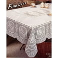 thumbnail image 1 of Sana Enterprises Vinyl Lace Crochet Tablecloth for Kitchen, Dining and Buffet, Floral, Stain Resistant,  White. 54x72 Inch Rectangle., 1 of 5