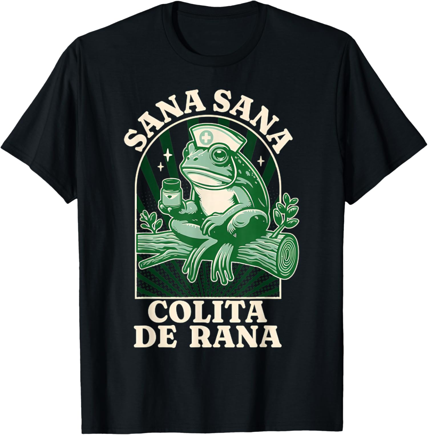 Rn Rana Sana Sana Colita De Rana Cute Nurse Frog Graphic T-Shirt for Healthcare ...
