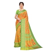 Sana Silk saree/sari with running blouse For Women/Girls