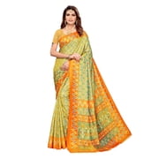 Sana Silk saree/sari with running blouse For Women/Girls