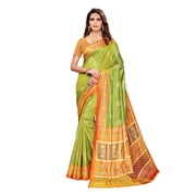 Sana Silk saree/sari with running blouse For Women/Girls