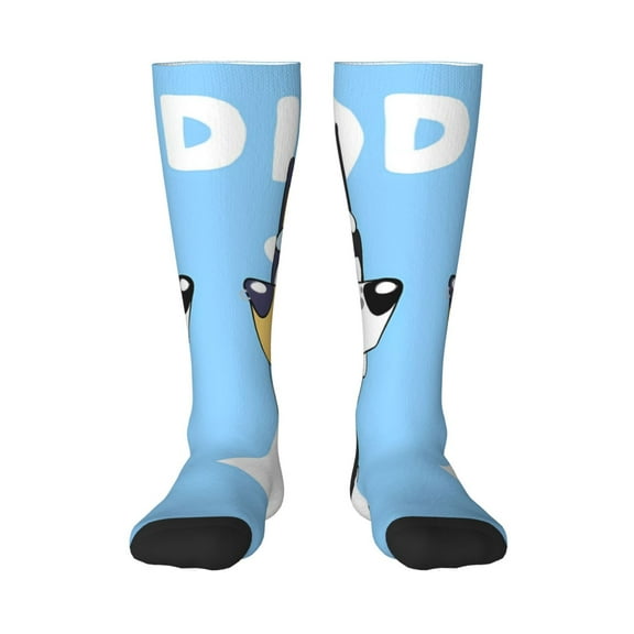 Sanaai Bluey Printed Men's & Women's Crew Socks - Lightweight Thin Cotton Calf and Knee-High Socks for Casual Wear