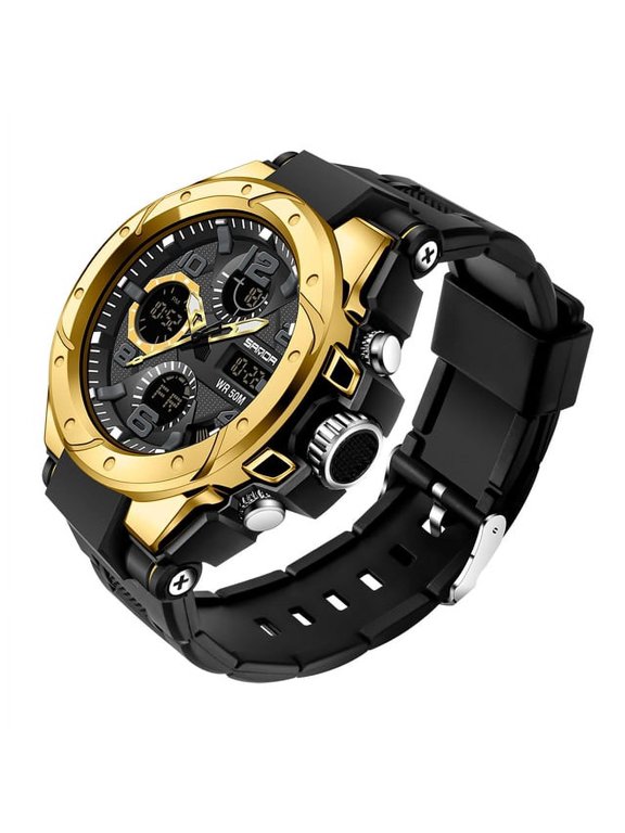 Sanad Top Brand Luxury Men's Watches Sports Wristwatch 5atm Waterproof Quartz Watch Men S Shock Clock Man Relogio Masculino 6008 - Quartz Wristwatches