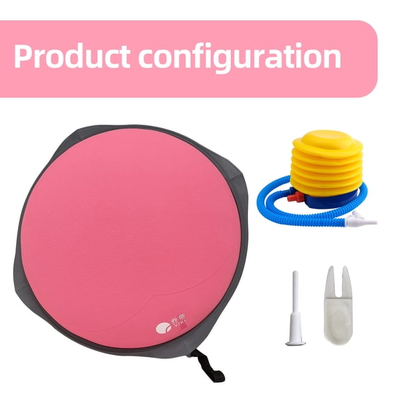 Sanae Inflatable Bosu Ball Half Dome Trainer with Hand Pump, Anti-Slip PVC Dome for Yoga, Fitness & Core Training, Pink