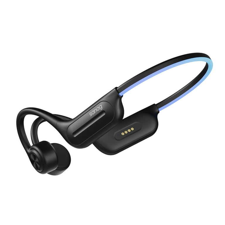 Sanag RunPower Bone Conduction Headphones Waterproof IPX8 Swimming Headphones with MP3 Play 64G Memory Bluetooth 5.3 Open Ear Sports Headphones with Night Light for Running Swimming Cycling Walmart ...