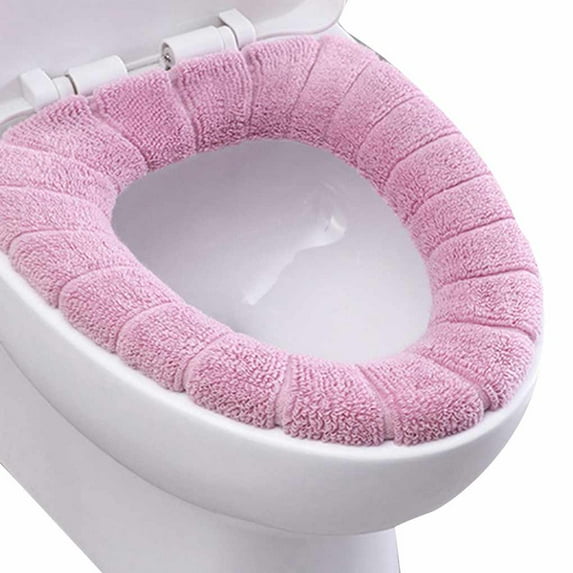 Sanag Stretchable Washable Padded Soft Toilet Lid Cover, Pink
