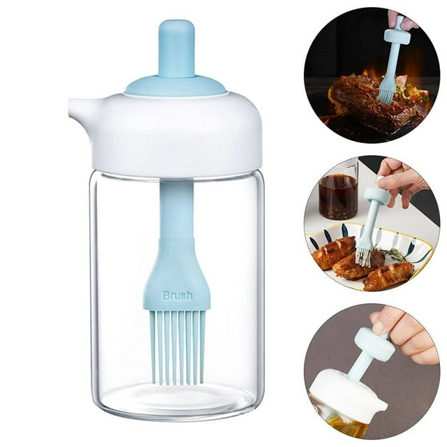 Sanamity 1Pc Seasoning Bottle Oil Dispenser With Brush Glass Vinegar