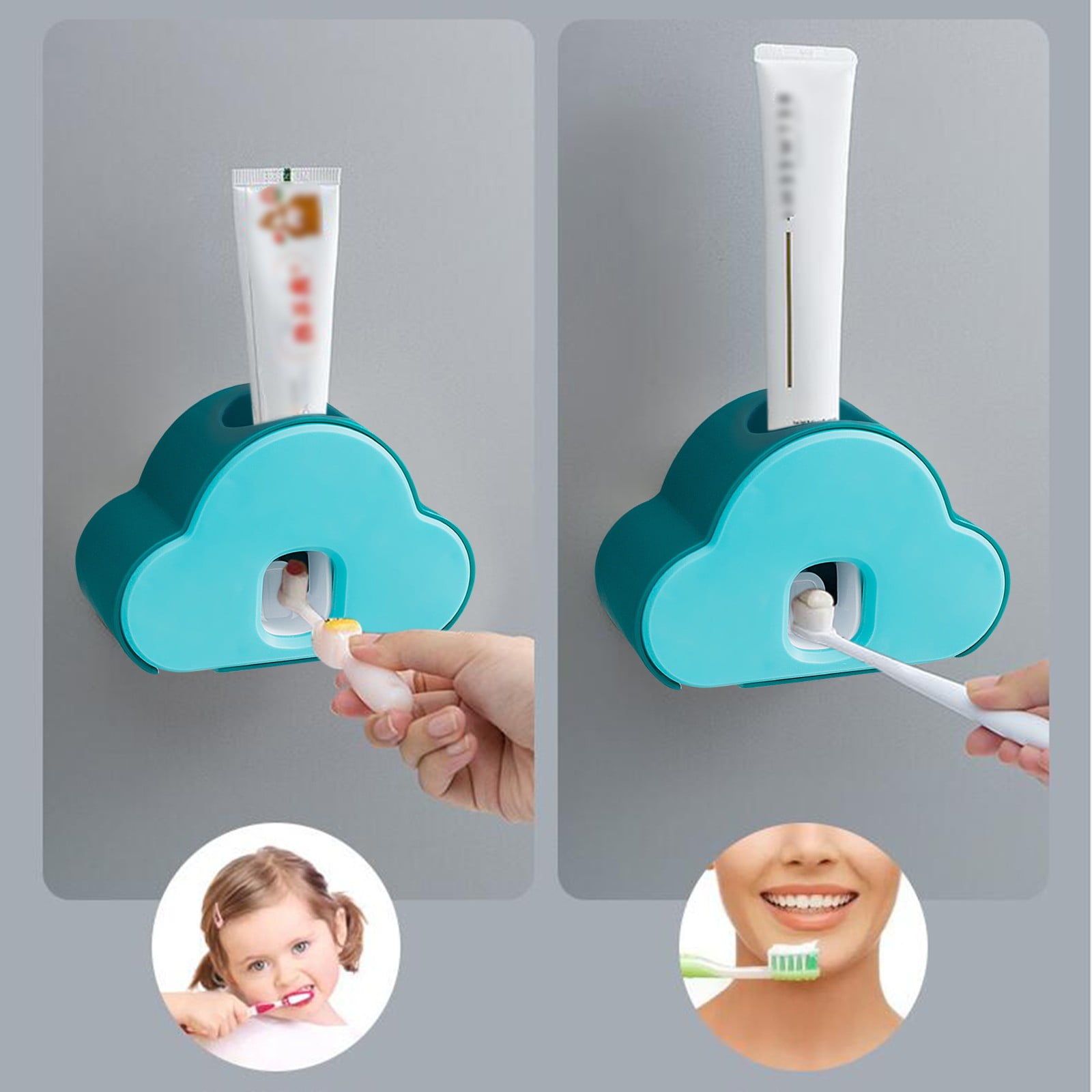 Sanamity Bathroom Shelf Adhesive Household Wall Mounted Automatic Lazy ...