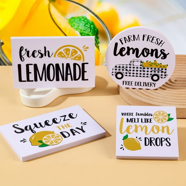 Sanamity Desk Items Lemon Desktop Decorative Decoration Wood Ornaments