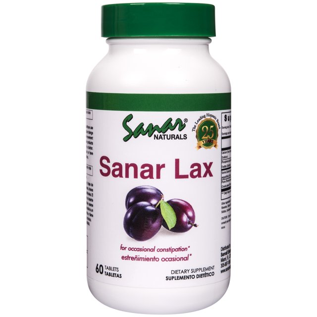 Sanar Lax, 60 tablets Extra Strength Laxative, Prune and Senna Extract, Gentle Constipation