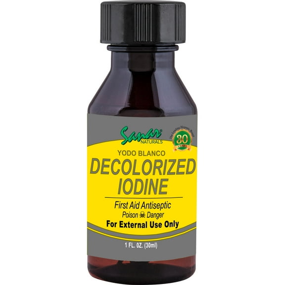 Sanar Naturals Colorless Iodine, Liquid Antiseptic, Yodo Blanco, 1oz