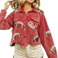 thumbnail image 1 of Sanbonepd 2023 Fall Winter Corduroy And Rugby Sequin Coat Tassel Baseball Women's Jacket Trendy, 1 of 1