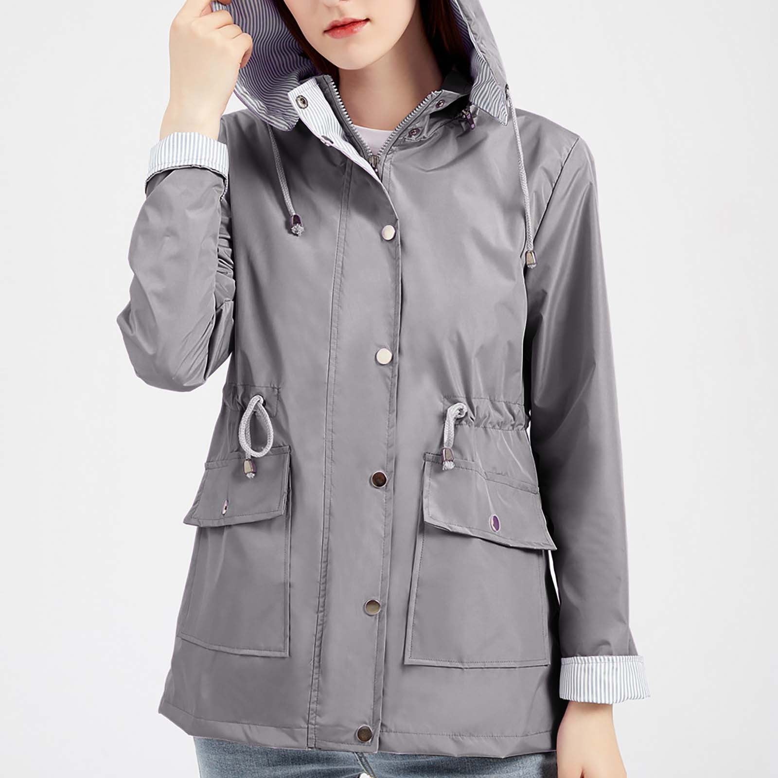 Long Rain Coat Women's Plus Size Aincoats Watepoof Jackets