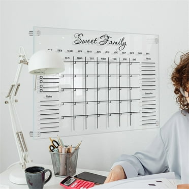 Sanbonepd Acrylic Wall Weekly Planner Board Clear Dry Erases Calendar Planner Reusable Weekly Daily To Do List Board