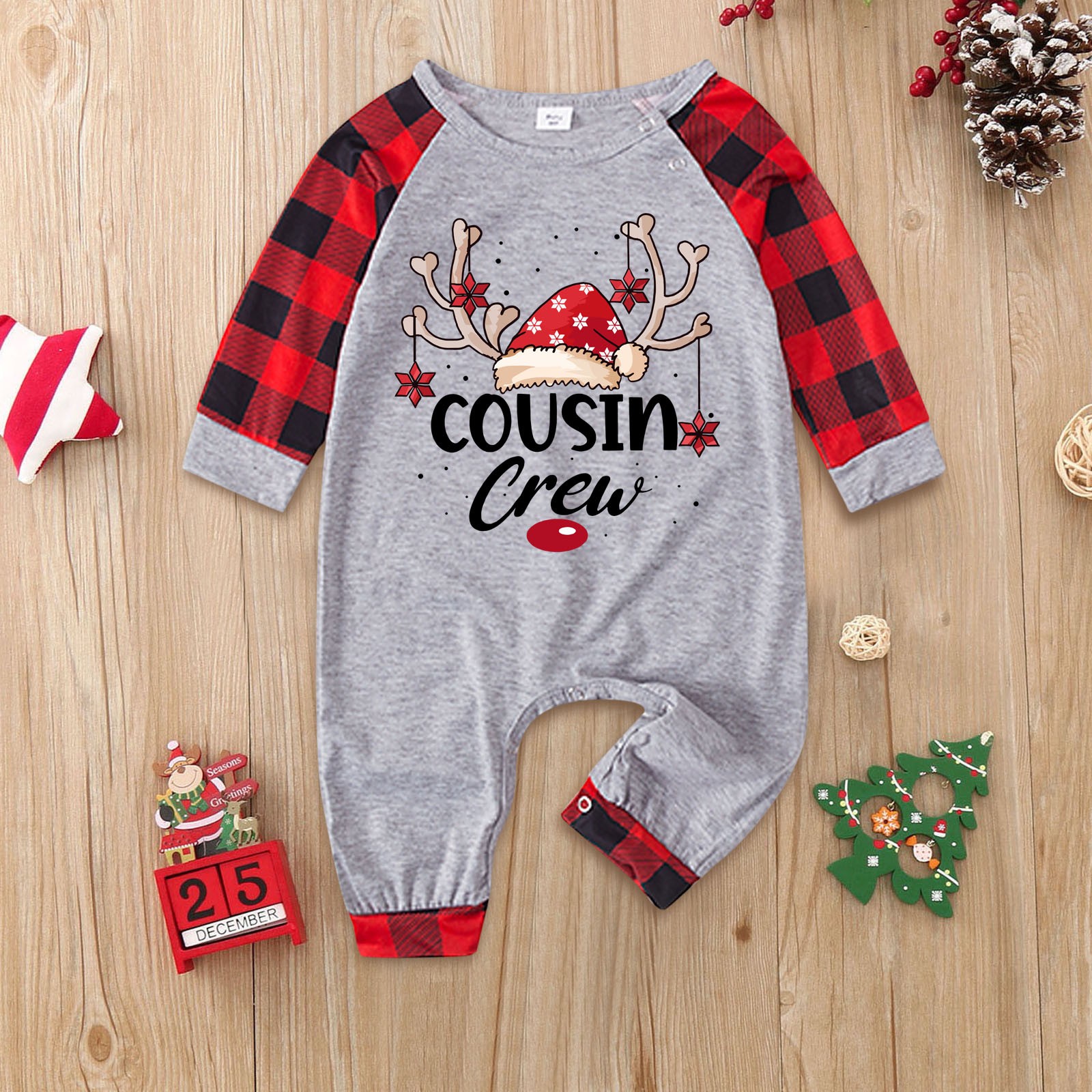 Sanbonepd Baby Family Christmas Pajama Home Costume Set Plaid Holiday