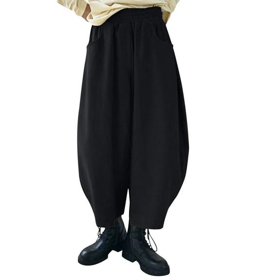 Sanbonepd Casual Pants for Men Women Corduroy Barrel Pants Wide Leg Vintage Mid Baggy Pants