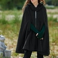 thumbnail image 1 of Sanbonepd Hooded Medium Women Cape Winter Vintage Overcoat Fashion Button Cloak, 1 of 8