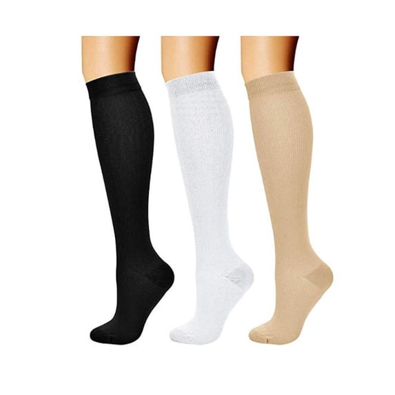 Sanbonepd Spring Winter Classic Color Thin Compression Socks Women's Knee High Cotton Socks