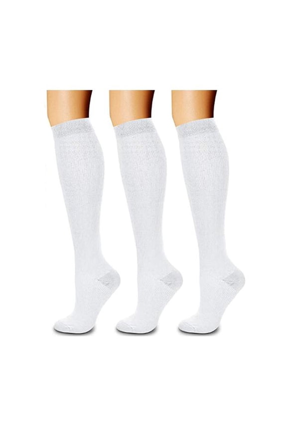 Spring Winter Classic Color Thin Compression Socks Women's Knee High Cotton Socks