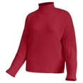 thumbnail image 1 of Sanbonepd Women's Knit Sweater Thick Thread Solid Fall Winter Sweater Pullover, 1 of 1