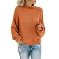 thumbnail image 1 of Sanbonepd Women's Knit Sweater Thick Thread Solid Fall Winter Sweater Pullover, 1 of 4