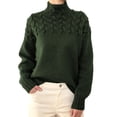 thumbnail image 1 of Sanbonepd Women's Turtleneck Sweaters Long Sleeve Color Block Sweater Knitted Loose Pullover, 1 of 1