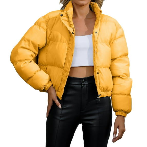 Sanbonepd Womens Coats Fall Winter Leisure Short Solid Color Slim Fit Breadwear Cotton Parkas for Women