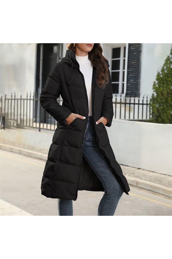 Womens Coats Packable Hooded Puffer Jacket Winter Long Coat Parkas for Women