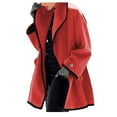 thumbnail image 1 of Sanbonepd Womens Fashion Winter Fleece Jacket Cardigan Casual Trench Coat, 1 of 1