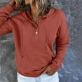 thumbnail image 1 of Sanbonepd Womens Hoodies Drawstring Hooded Pocket Casual Long Sleeve V Neck Sweatshirts, 1 of 6