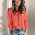 thumbnail image 1 of Sanbonepd Womens Sweaters Crewneck Long Sleeve Hollow Knit Sweater Solid Color Loose Pullover, 1 of 5