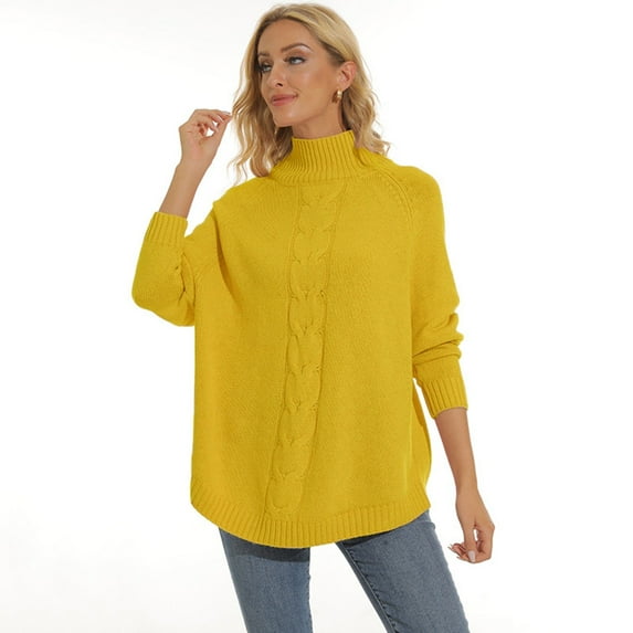 Sanbonepd Womens Sweaters Fall Fashion Oversized Casual Pullover Solid Knit Sweater