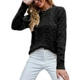 thumbnail image 1 of Sanbonepd Womens Sweaters Fashion Solid Color Pullover Long Sleeve Knit Sweater, 1 of 5