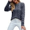 thumbnail image 1 of Sanbonepd Womens Sweaters Fashion Solid Color Pullover Long Sleeve Knit Sweater, 1 of 5