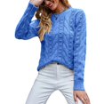 thumbnail image 1 of Sanbonepd Womens Sweaters Fashion Solid Color Pullover Long Sleeve Knit Sweater, 1 of 5