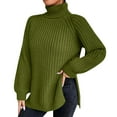 thumbnail image 1 of Sanbonepd Womens Sweaters Loose Solid Medium Long Winter Turtleneck Long Sleeve Knit Sweater, 1 of 2