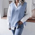 thumbnail image 1 of Sanbonepd Womens Sweaters V-neck Sleeveless Loose Chunky Knitted Pullover Solid Color Sweater Vest, 1 of 6