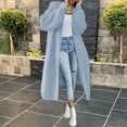 thumbnail image 1 of Sanbonepd Womens Trench Coat Casual Long Sleeve Knit Cardigan Fashion Loose Elegant Warm Sweater Coat, 1 of 4