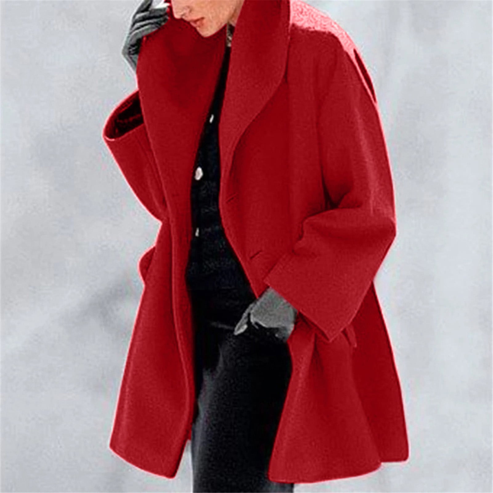 Sanbonepd Womens Winter Trench Coat Ladies Warm Slim Long Overcoat ...