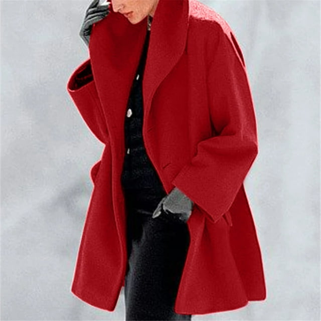 Sanbonepd Womens Winter Trench Coat Ladies Warm Slim Long Overcoat