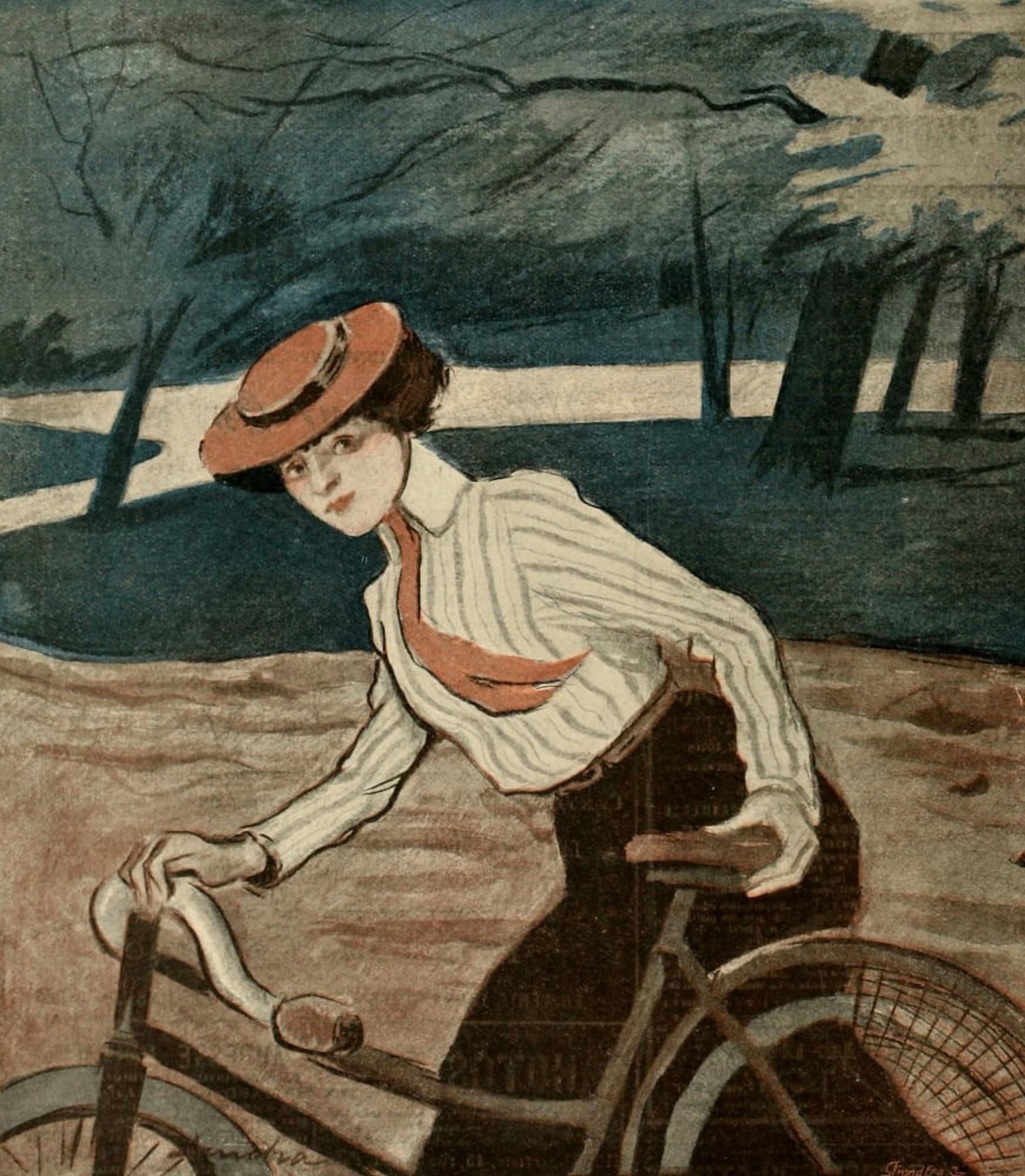 Sancha La Vie en Rose 1903 Bicyclette Canvas Art - (24 x 36)