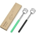 thumbnail image 1 of Sancheay Back Scratcher, Portable Extendable Back Scratching Tool with Stainless Steel Telescopic Bear Claws for Men Women Pet (Black & Green), 1 of 7