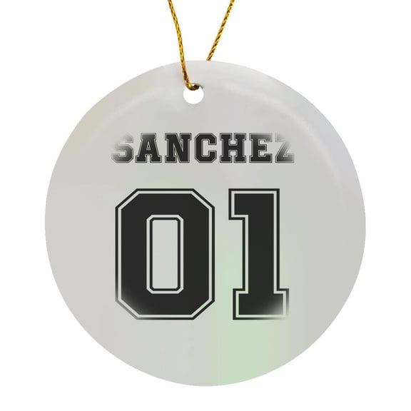 3drose, Sanchez 01 Hispanic Latino Surname Last Name, Circle Porcelain Ornament