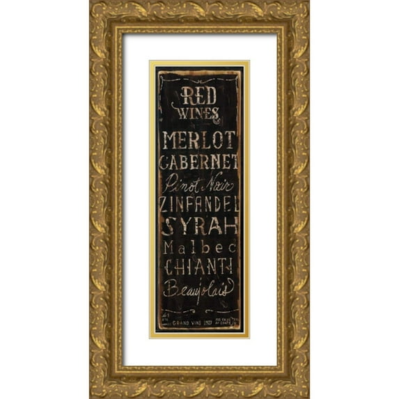 Sanchez, Luis 11x24 Gold Ornate Wood Framed with Double Matting Museum Art Print Titled - Red Wines