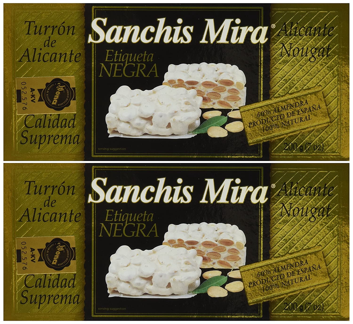 Sanchis Mira Turron de Alicante 200 grs. (7oz.) pack of 2