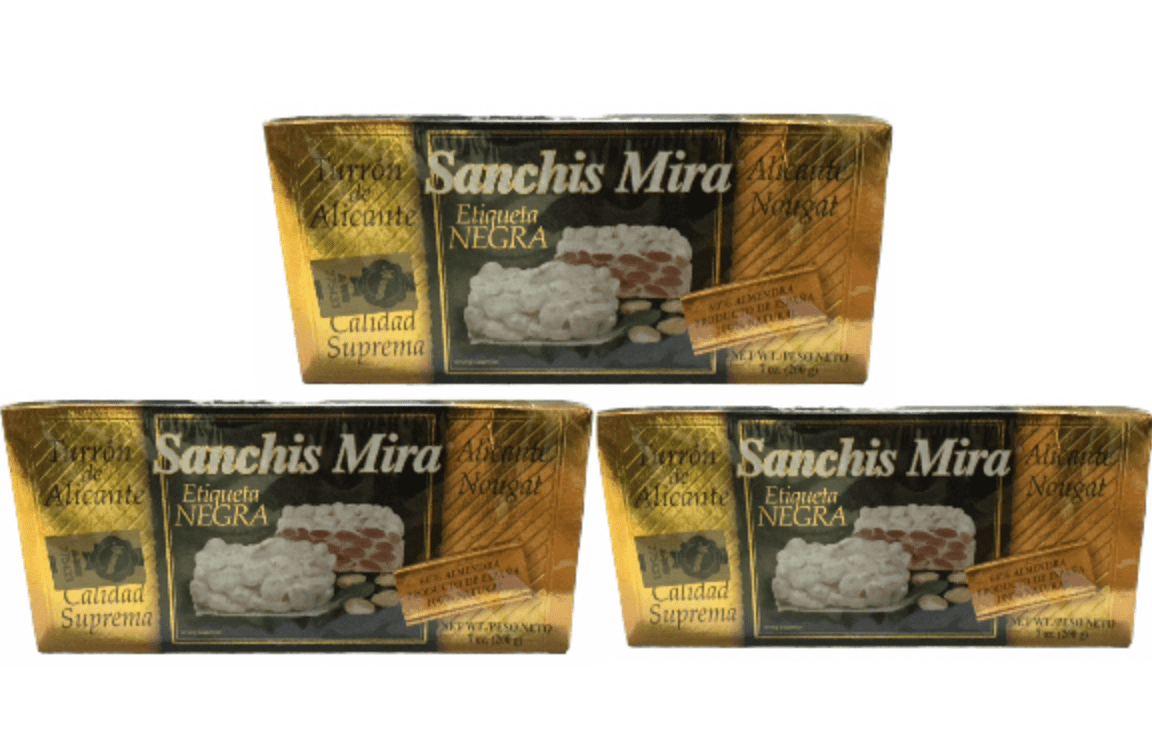 Sanchis Mira Turron de Alicante 7 oz Just arrived from Spain Pack of 3
