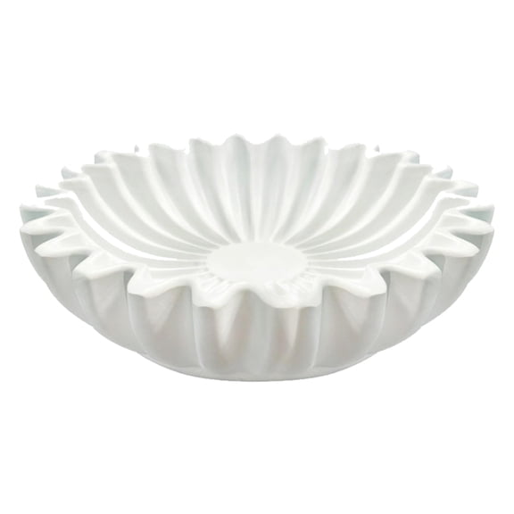 Sancks Serving Dish Artistic Scalloped Resin Decorative Bowl For Living Room Bedroom Storage And Display
